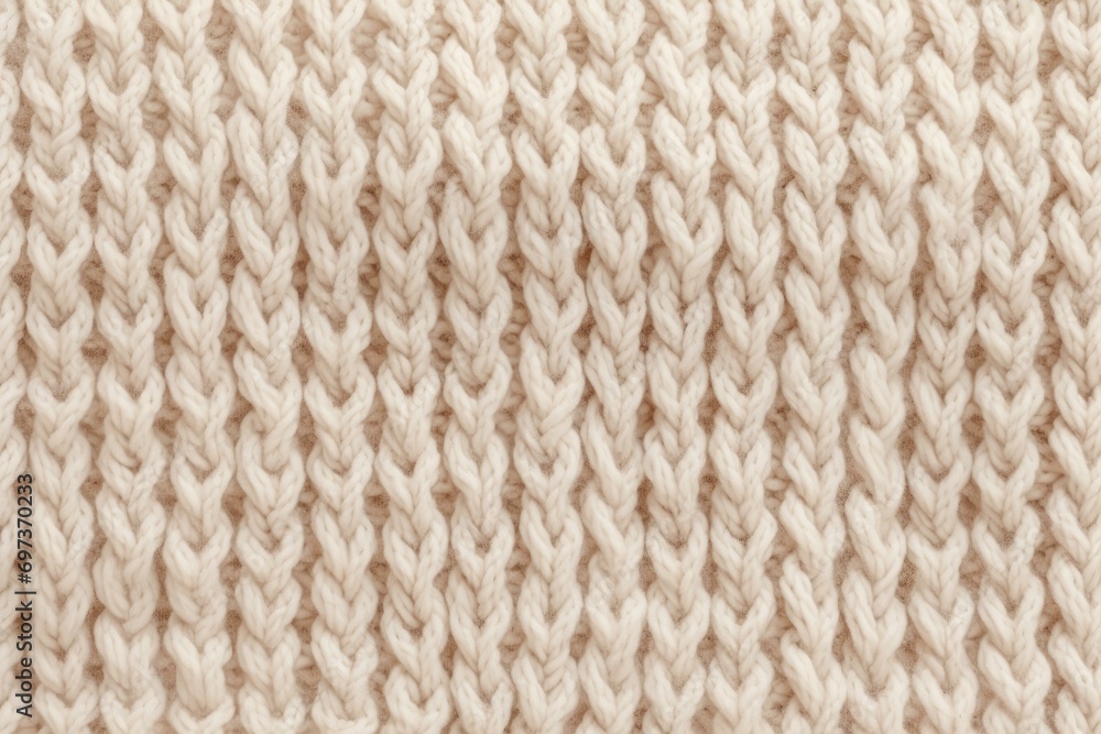 Close-up Knitted Cream Wool Texture Close-up Knitted Cream Wool Texture