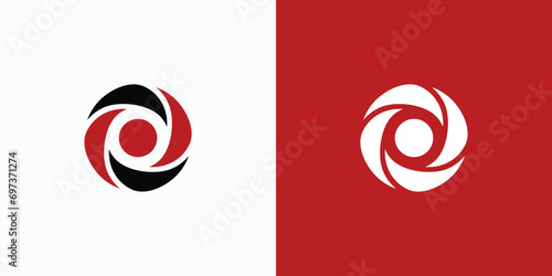 Human rotation abstract logo design
