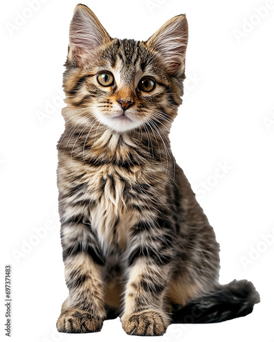 simpatico cucciolo di gattino certosino visto frontalmente su sfondo bianco scontornabile, occhi dolci photo