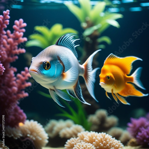 fish swimming in aquarium © Mishuk