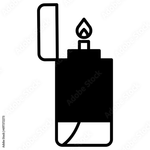 lighter solid glyph icon illustration