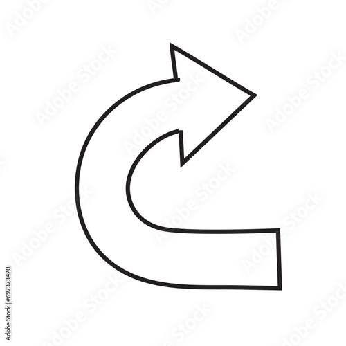 Free Download Curve Arrow vector outline Pointing Icons & Symbols. Editable Outline symbol illustration collection. - GFXLoad