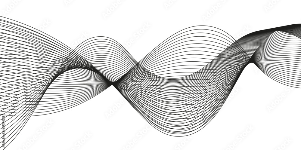 Modern glowing moving lines background with curved shape, seamless retro Digital frequency track equalizer, modern curved stream wave background, Wave geometric with lines created by blend tool.