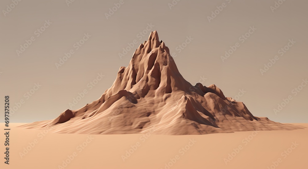 Naklejka premium mountain in the middle of a vast desert. generative AI
