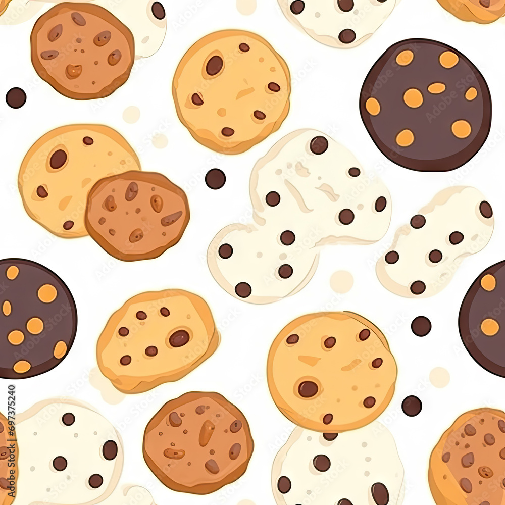 Different delicious sweet cookies on white background. Food pattern, top view, flat lay Different delicious sweet cookies on white background. Food pattern, top view, flat lay