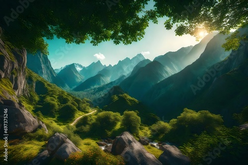 landscape with mountains © usama