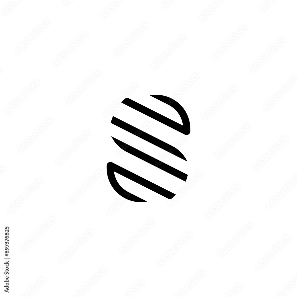  elegant letter S with simple line logo concept vector
