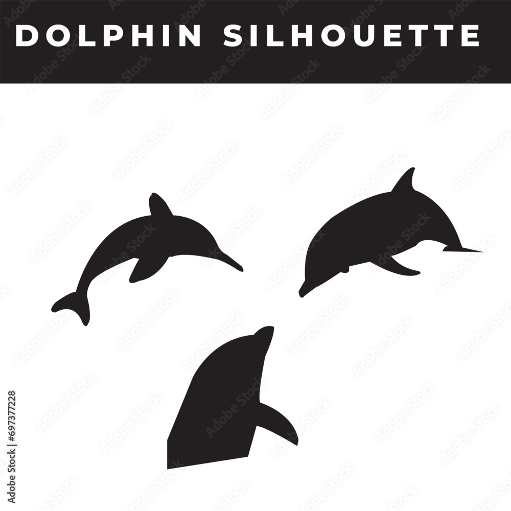 Fototapeta premium Elevate your designs with captivating vector silhouettes of Dolphin