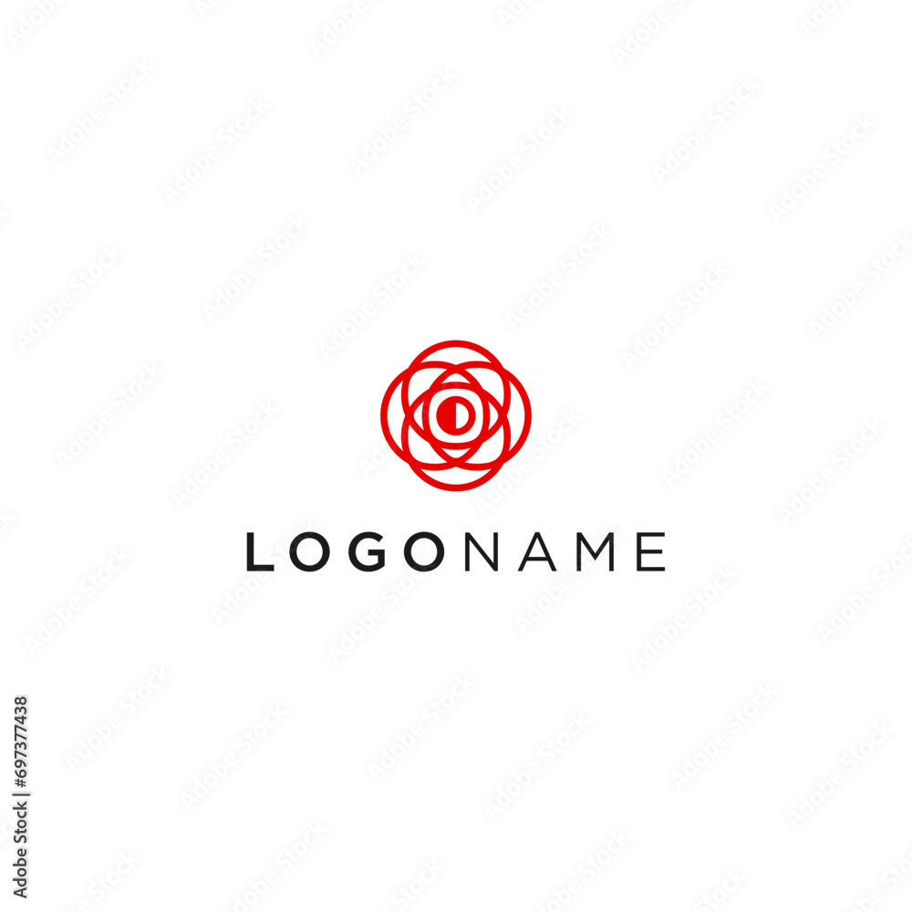 geometric rose logo concept vector geometric rose logo concept vector