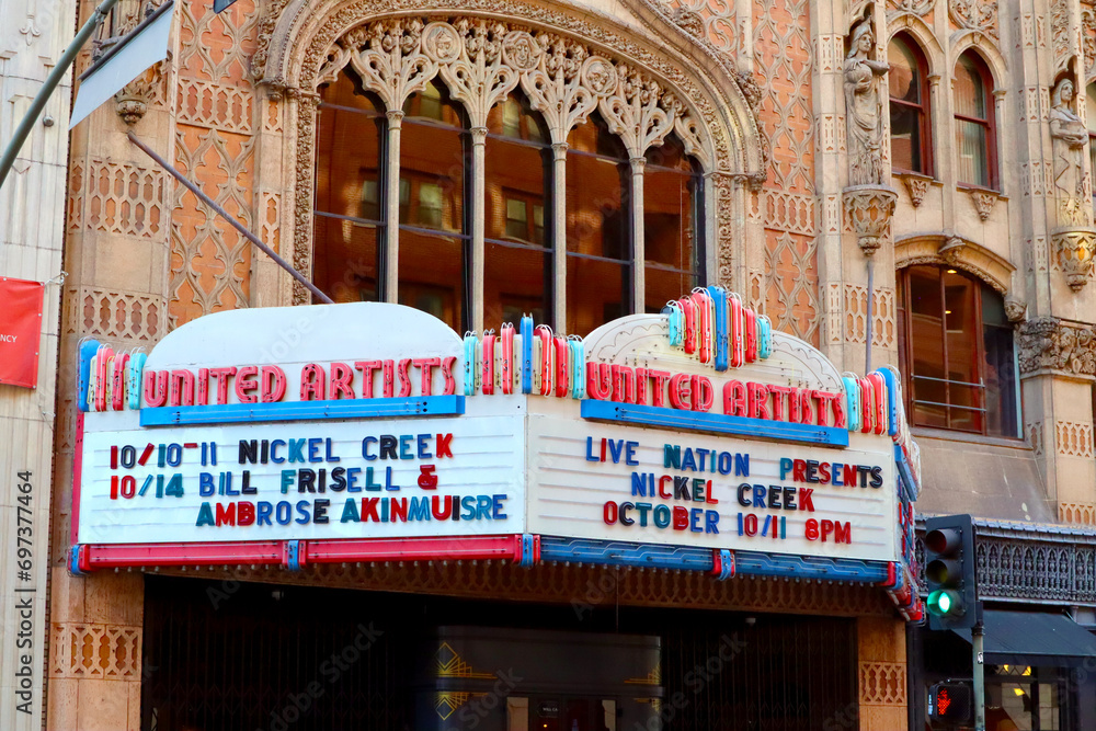 Los Angeles, California UNITED ARTISTS Theatre, historic Theatre at