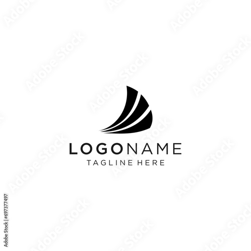 sailing boat and Letter A logo combination vector