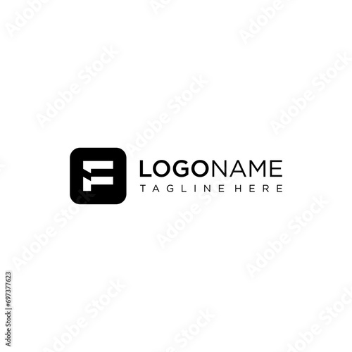 Letter F with number 11 logo concept vector