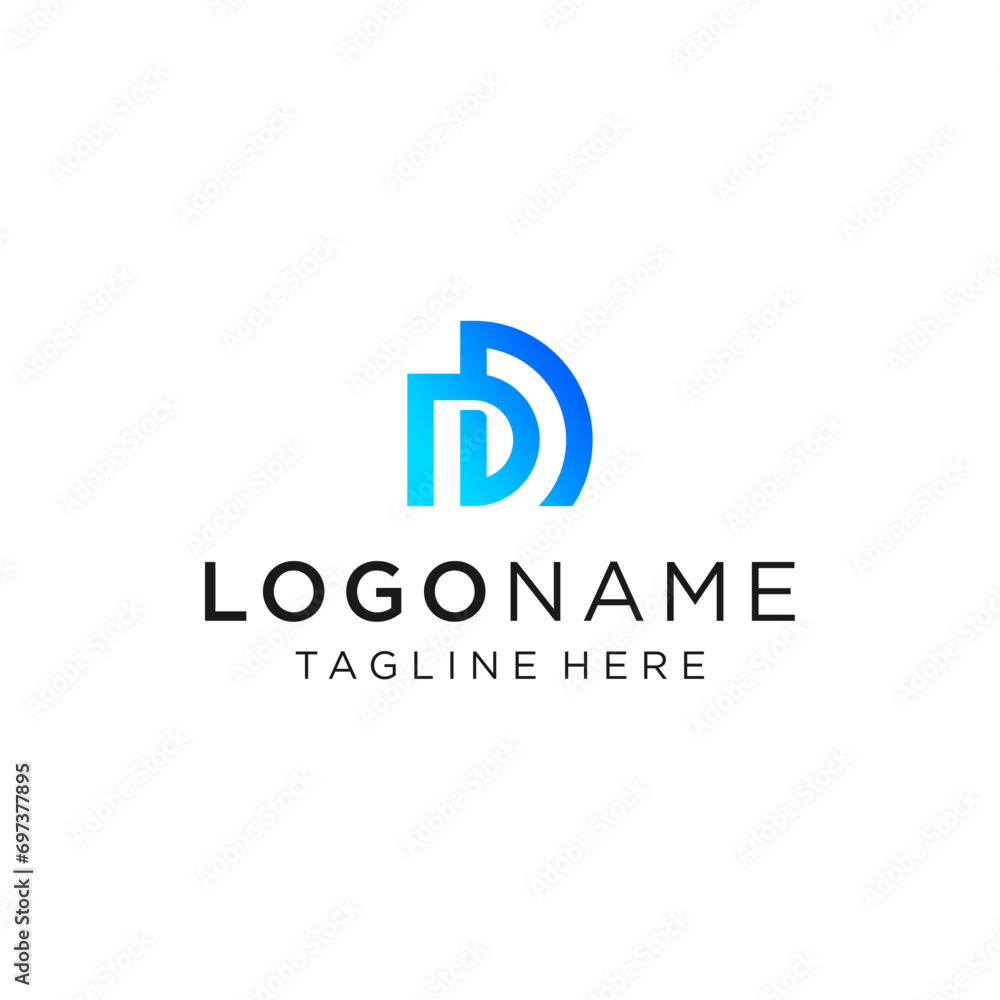 DD initial with building logo concept vector