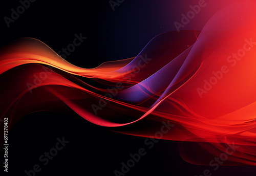 Red color abstract wave flow