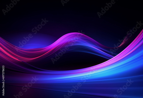 Blue color abstract wave flow
