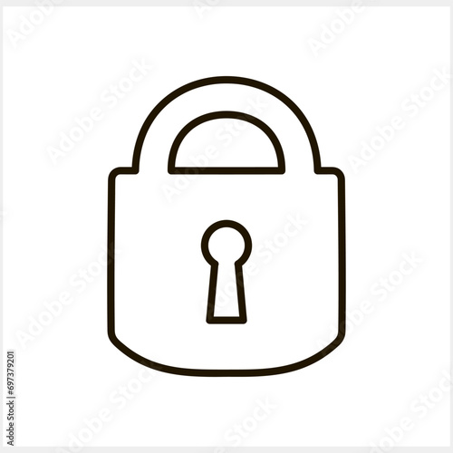 Lock icon isolated. Outline clipart. Vector stock illustration. EPS 10