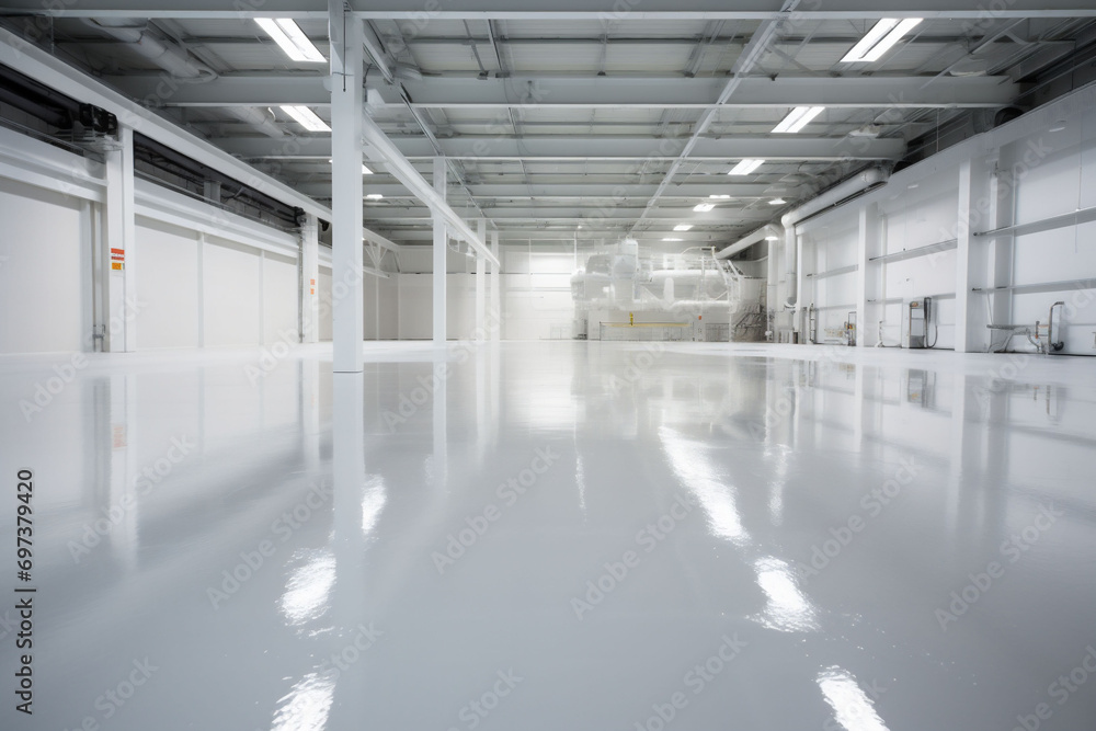 Contemporary Large, Empty, and White Storage Room, Perfect for Versatile Concepts in a Environment with Copy Space. High quality photo
