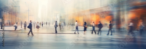 Blurred fuzzy city landscape, blurry city streets, banner