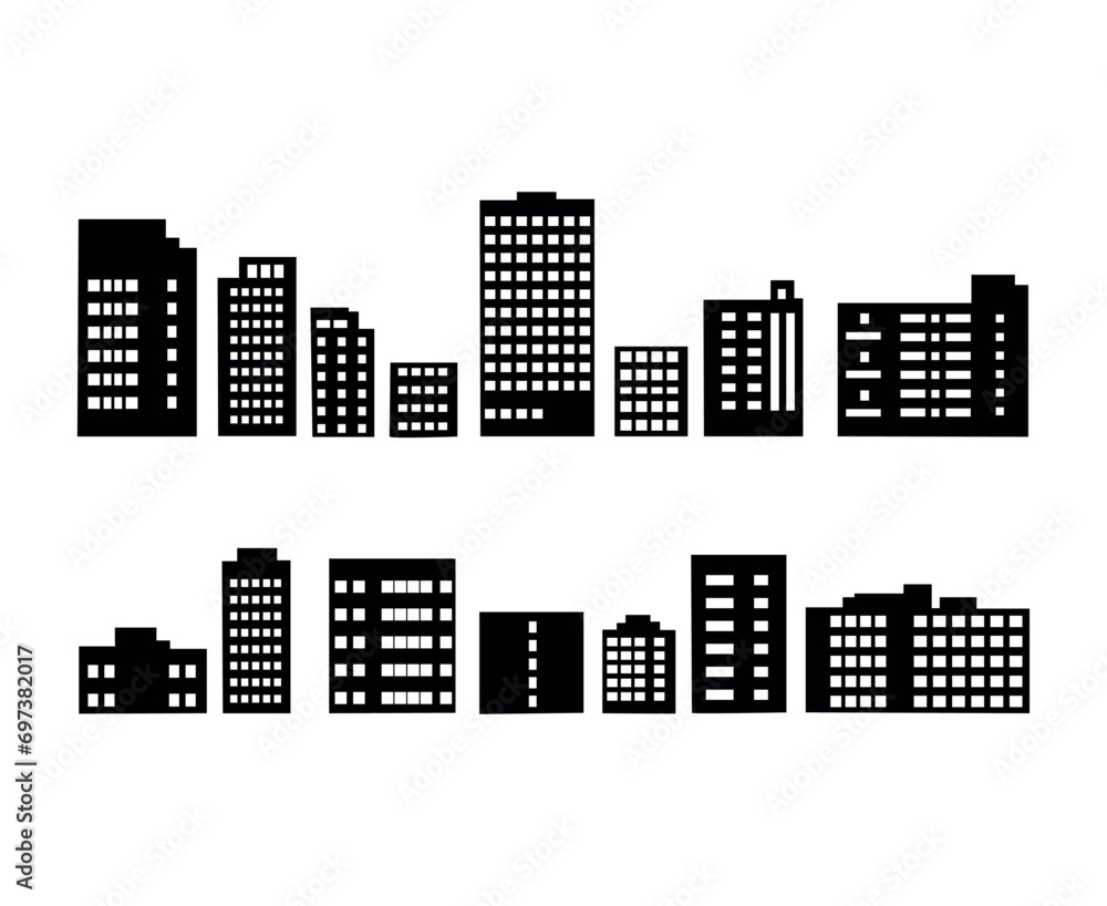 city Building silhouette set illustration city Building silhouette set illustration