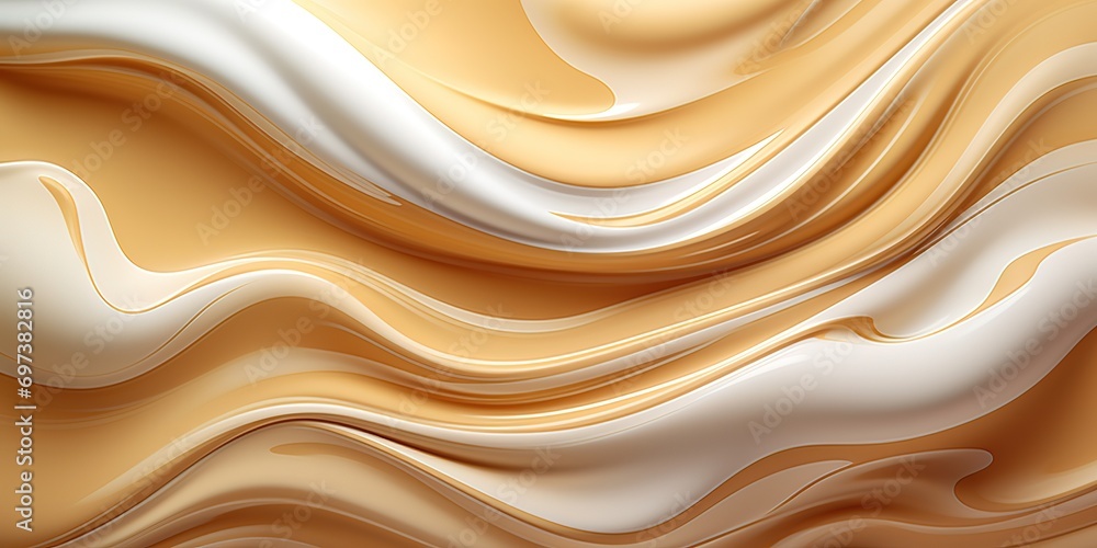 a shiny, wavy beige liquid
a shiny, wavy beige liquid