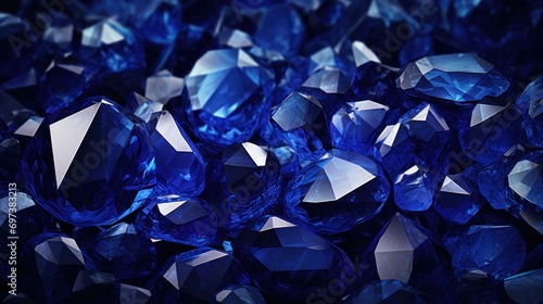  a pile of blue diamonds sitting on top of a pile of other blue diamonds on top of a pile of other blue diamonds.