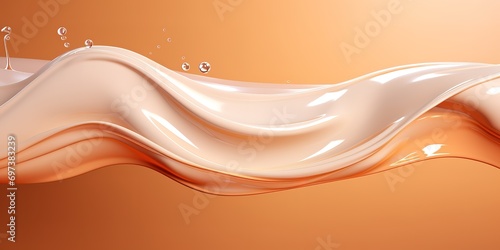 a shiny, wavy beige liquid 