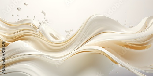 a shiny, wavy beige liquid background 
