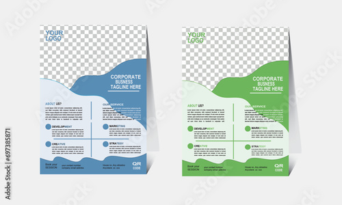 Free vector flyer design for modern flyer template, natural, online, product in business advertisement