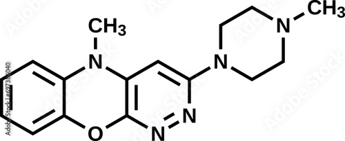 Pipofezine structural formula, vector illustration