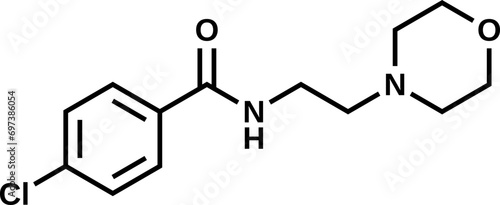 Moclobemide structural formula, vector illustration