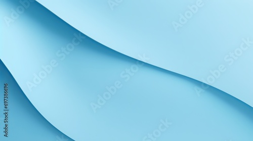 A close-up of a paper banner that is pastel blue and has a blue background.