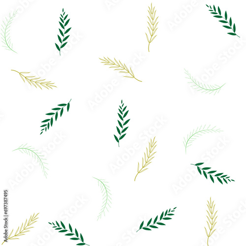 Colorful leaf on white seamless pattern