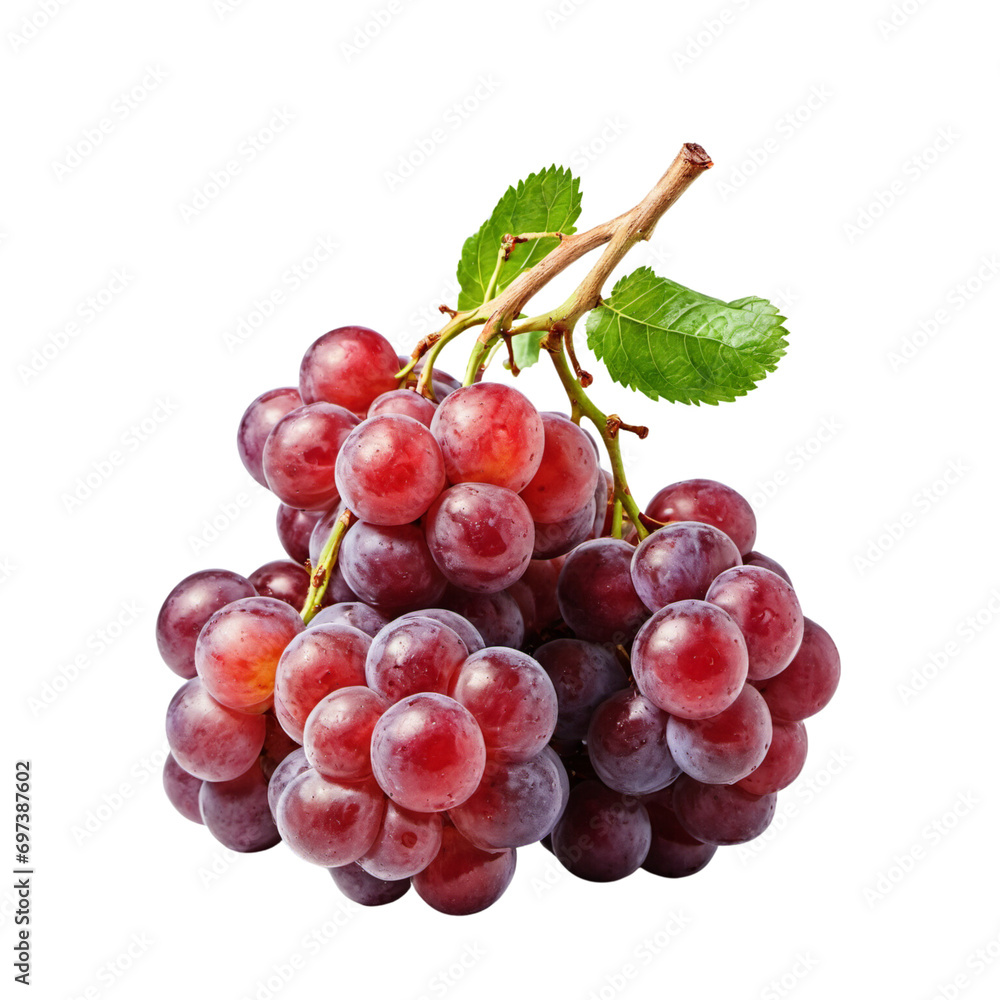 Obraz premium photo of bunch of grapes isolated on transparent background