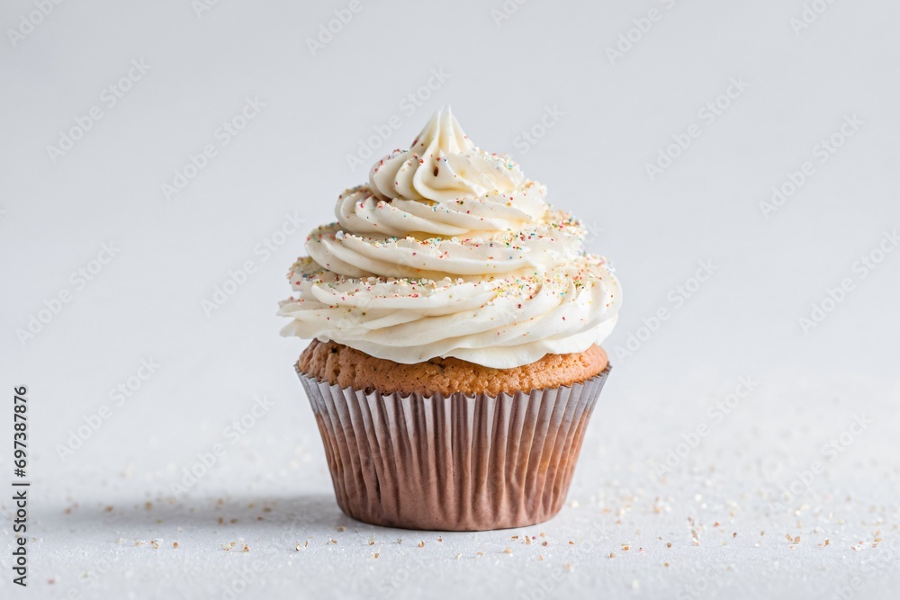 Tasty cupcake on white background Tasty cupcake on white background
