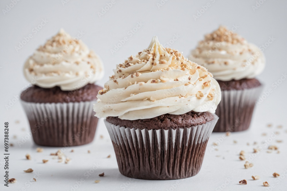Tasty cupcake on white background Tasty cupcake on white background