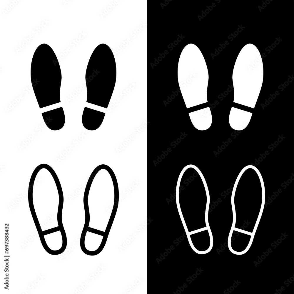 Human footprint icon. Footprints of a man in shoes. The footprints of a person who has passed by. Human footprint icon. Footprints of a man in shoes. The footprints of a person who has passed by.