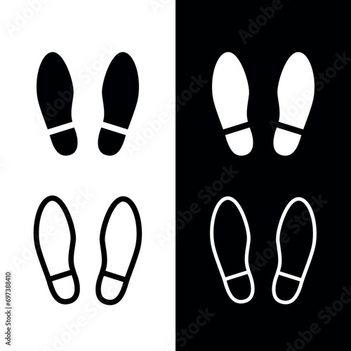 Human footprint icon. Footprints of a man in shoes. The footprints of a person who has passed by.