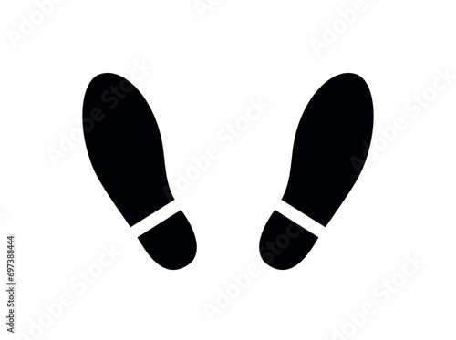 Human footprint icon. Footprints of a man in shoes. The footprints of a person who has passed by.