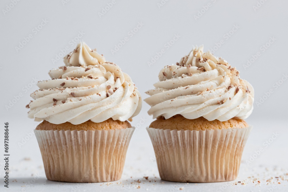 Tasty cupcake on white background Tasty cupcake on white background