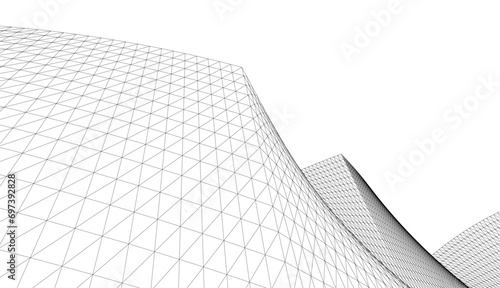 Abstract architecture 3d vector illustration