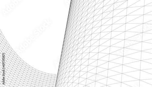 Abstract architecture 3d vector illustration