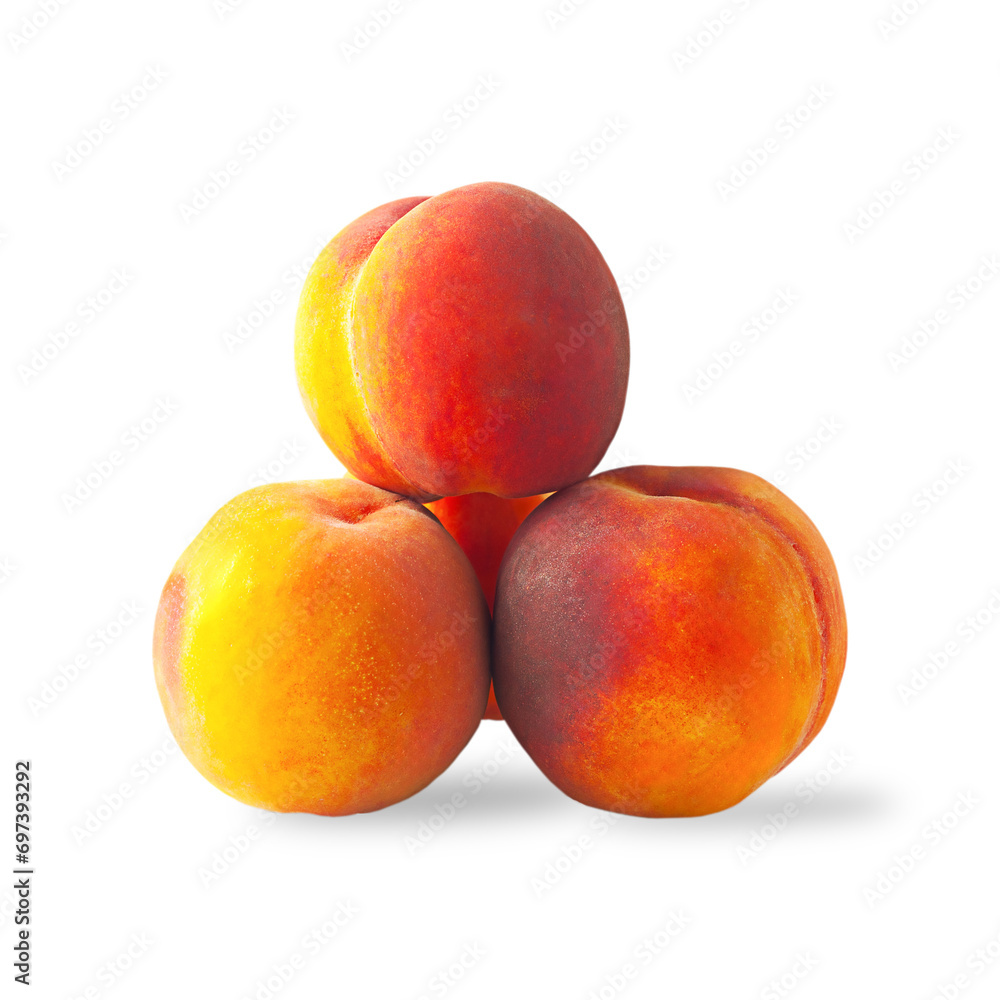 Peach isolated on a white background. Peach isolate. Peach isolated on a white background. Peach isolate.