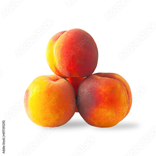 Peach isolated on a white background. Peach isolate.