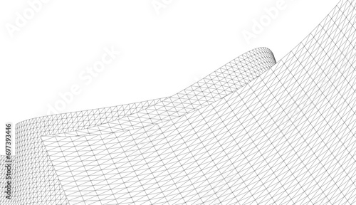 Abstract architecture 3d vector illustration