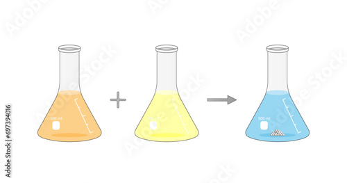 Acid–base reaction. chemical reaction neutralization. HCl hydrochloric acid, NaOH sodium hydroxide, and NaCl, sodium chloride. Vector illustration.