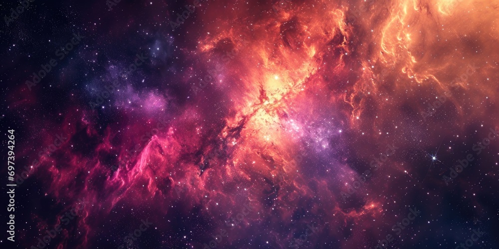 Fototapeta premium Colorful galaxy with stars. Can be used for astronomy, space exploration, and science-related projects