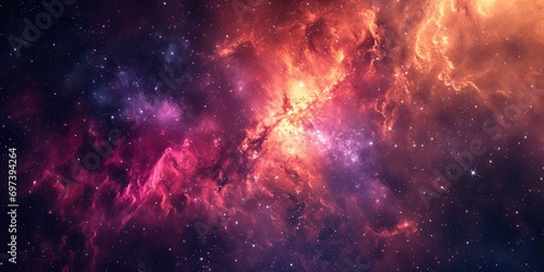 Colorful galaxy with stars. Can be used for astronomy, space exploration, and science-related projects