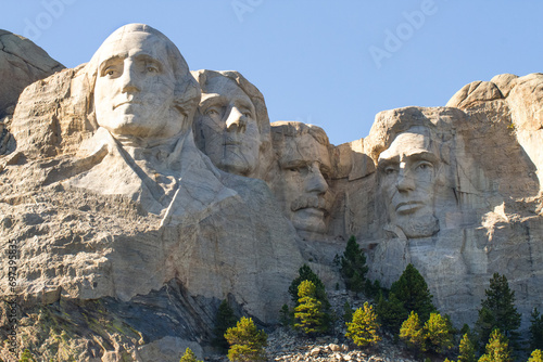 Mount Rushmore National Monument. Close up view. Presidents. South Dakota, USA photo