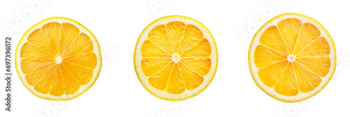 Set of yellow lemon citrus fruit stand isolated on white or transparent background © ArunKanti