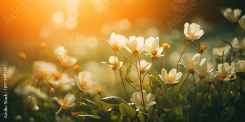 A bunch of flowers lying in the grass. Perfect for springtime or nature-themed projects